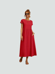 Sukienka kieszonkowa z bawełny i lnu