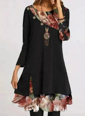 Aurora | Elegancka, wzorzysta sukienka w kwiaty w stylu vintage