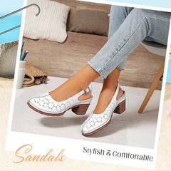 Damskie modne sandały na grubym obcasie Hollow Out