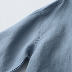 Damska koszula z krótkim rękawem, okrągłym dekoltem, wykonana z bawełny i lnu