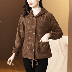 2024 Nowy, jesienno-zimowy, gruby, bawełniany płaszcz z kapturem