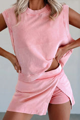 Damski zestaw z topem i spódniczką z rozcięciem Mineral Wash Tank Top i Slit