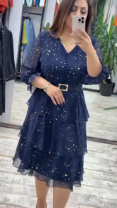 Luźna sukienka z szyfonu w dużym rozmiarze | Wygodne i przewiewne, idealne na lato