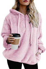 Damska bluza z kapturem i zamkiem błyskawicznym z długim rękawem 2024