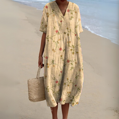 Lora - Kolorowa Letnia Sukienka w Kwiaty