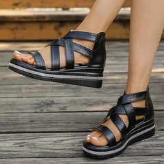 Swobodny oddychanie kobiet na sandałach platformowych ortopedycznych