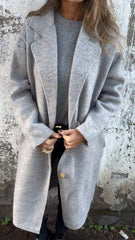 Damska kurtka casualowa na jesień i zimę z klapami i długimi rękawami