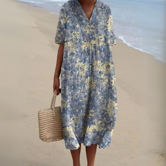 Lora - Kolorowa Letnia Sukienka w Kwiaty