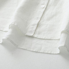 Damska koszula z krótkim rękawem, okrągłym dekoltem, wykonana z bawełny i lnu