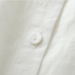 Damska koszula z krótkim rękawem, okrągłym dekoltem, wykonana z bawełny i lnu