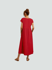 Sukienka kieszonkowa z bawełny i lnu