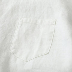 Damska koszula z krótkim rękawem, okrągłym dekoltem, wykonana z bawełny i lnu