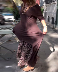 Noczyna sukienka z długim rękawem