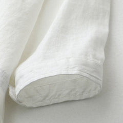 Damska koszula z krótkim rękawem, okrągłym dekoltem, wykonana z bawełny i lnu