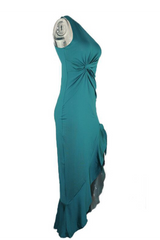 Eleganckie suknie wieczorowe z solidną falbanką i rozcięciem na jedno ramię (8 kolorów)