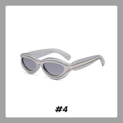 Okulary przeciwsłoneczne Cat-Eye z ochroną UV i blokami kolorów