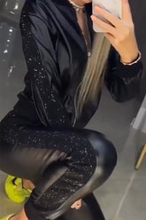 Dwuczęściowy komplet damski Bright Diamond Patchwork Top & Pants