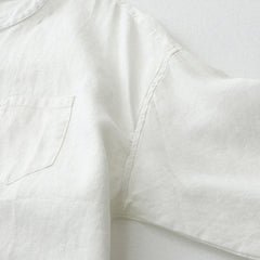 Damska koszula z krótkim rękawem, okrągłym dekoltem, wykonana z bawełny i lnu