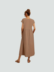 Sukienka kieszonkowa z bawełny i lnu