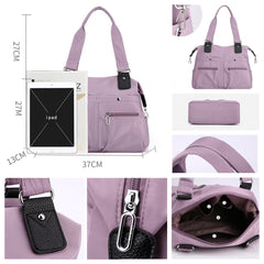 Wodoodporna nylonowa torba na ramię o dużej pojemności z wieloma kieszeniami