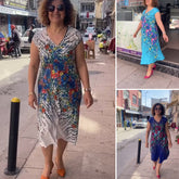 🌸Damska sukienka z nadrukiem i dekoltem w szpic