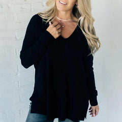 💝Gorąca wyprzedaż💝Damski sweter na co dzień z miękkim przodem i dekoltem w szpic