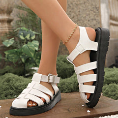 Wygodne płaskie sandały z paskiem na kostce