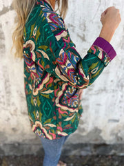 Damski kardigan z długim rękawem i nadrukiem