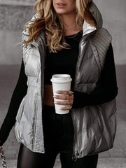 Damska kamizelka z dzianiny, patchworkowej, bawełnianej, bez rękawów