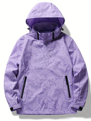 Kamuflażowa kurtka outdoorowa z odpinanym kapturem, damska kurtka przeciwwiatrowa i przeciwdeszczowa, damska odzież outdoorowa