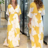 💥 wydrukowana bez pleców luźna sukienka plażowa