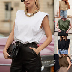 Damska koszulka bez rękawów z dzianiny