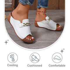 🔥Ostatni dzień 50% zniżki – Sandały ortopedyczne z odkrytym palcem i metalowymi zdobieniami