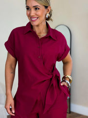 Szykowny zestaw z wiązanym przodem