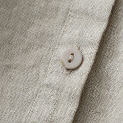 Damska koszula z krótkim rękawem, okrągłym dekoltem, wykonana z bawełny i lnu