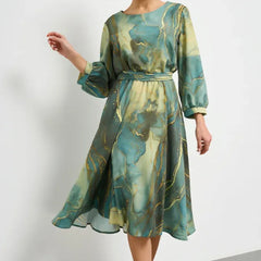 🌷Specjalna cena🌷Sukienka damska z długimi rękawami i okrągłym dekoltem