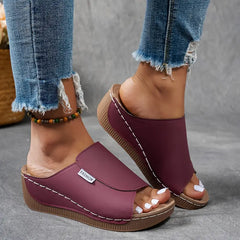 🔥GORĄCA WYPRZEDAŻ -50% ZNIŻKI🔥 Wygodne klapki z podparciem łuku stopy - damskie sandały w jednolitym kolorze - oddychające