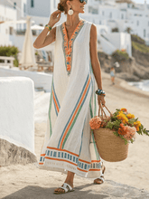 Damska sukienka Bohemia z bawełny i lnu