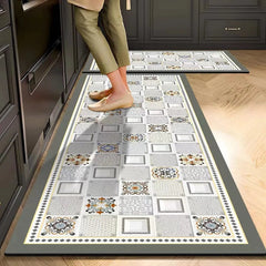 Zestaw dywanów z nadrukiem kwiatowym w stylu retro (2 sztuki) - 40×60 cm + 40×120 cm