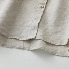 Damska koszula z krótkim rękawem, okrągłym dekoltem, wykonana z bawełny i lnu