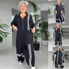 Damski kombinezon casualowy w kontrastowym kolorze