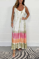 🔥Długa spódnica tie-dye👍Miękka i wygodna