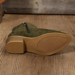 Damskie botki Chelsea na grubym obcasie