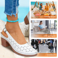 Damskie modne sandały na grubym obcasie Hollow Out