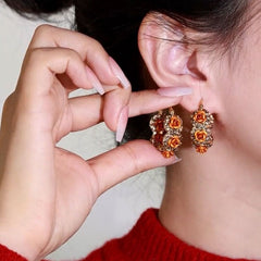 💝Wyprzedaż 40% ZNIŻKI – Kolczyki z kwiatami róży🌹