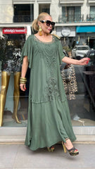 Ladies elegancka koronkowa panelu A-line długa spódnica