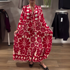 Sukienka damska luźna z nadrukiem kwiatowym