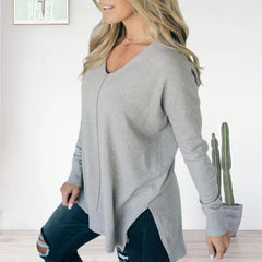 💝Gorąca wyprzedaż💝Damski sweter na co dzień z miękkim przodem i dekoltem w szpic