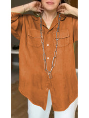 Wygodna bawełniana i linia koszula damska