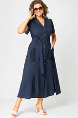 ✨Sukienki casualowe dla kobiet z dekoltem w serek i wiązaniem w talii